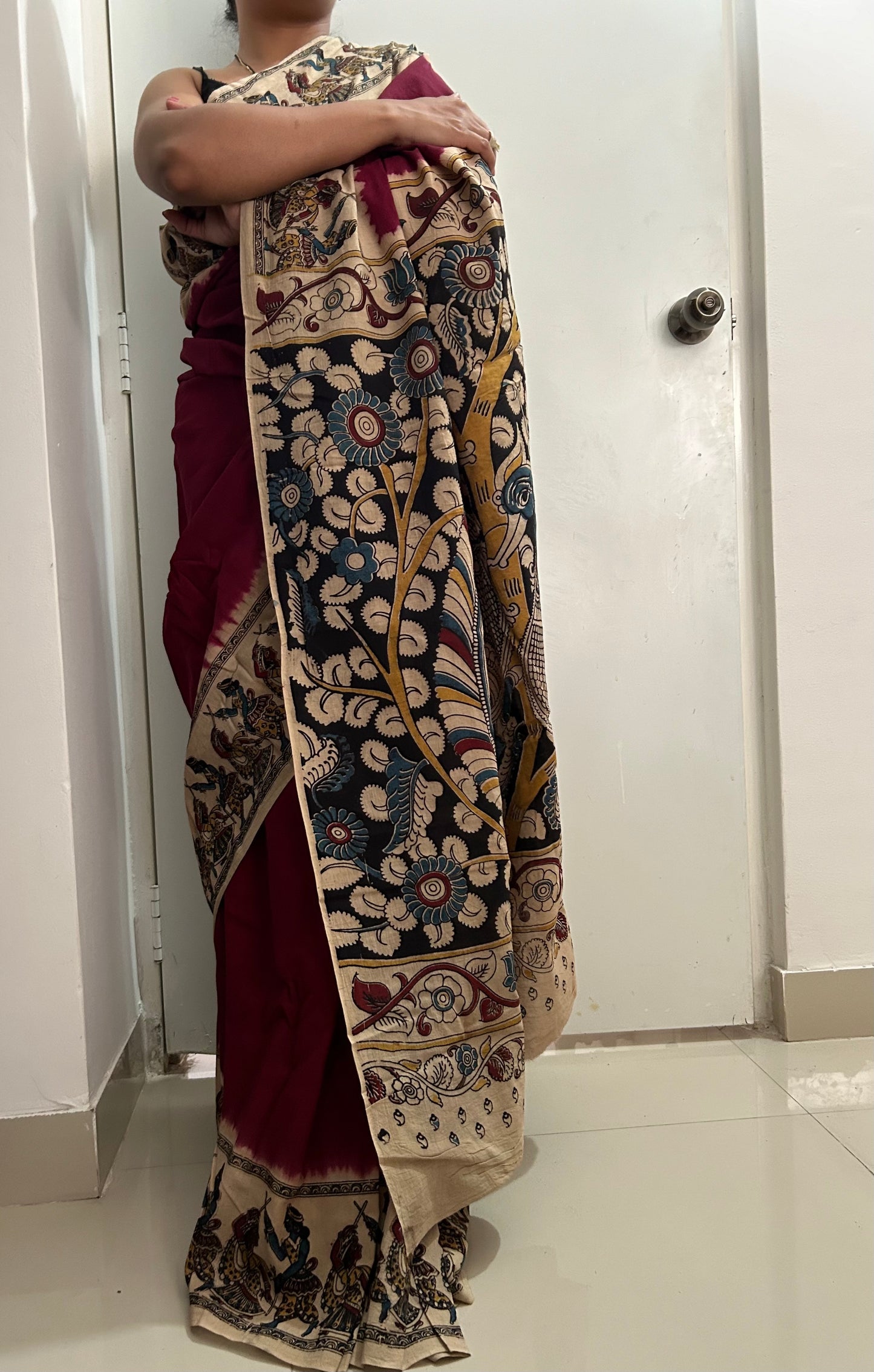 Kalamkari Cotton Saree with Blouse