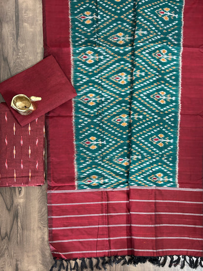 Double Ikat Cotton Dress Material