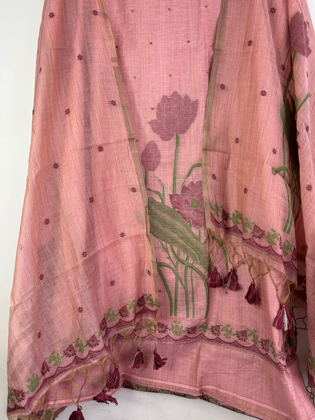 Assam Muga Silk Cotton Hand Woven Dress Material