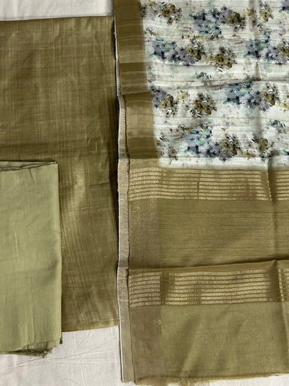 Semi Tussar Silk Dress Material