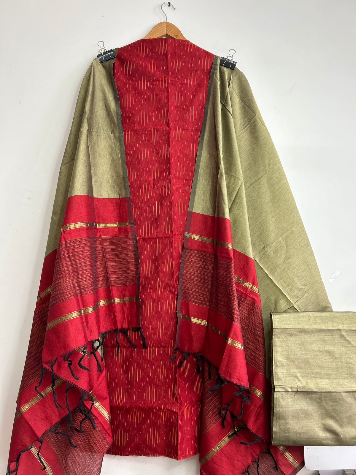 14.Ikat Silk Cotton Dress Material