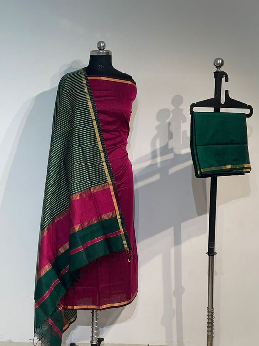 Maheshwari Silk Cotton Dress Material