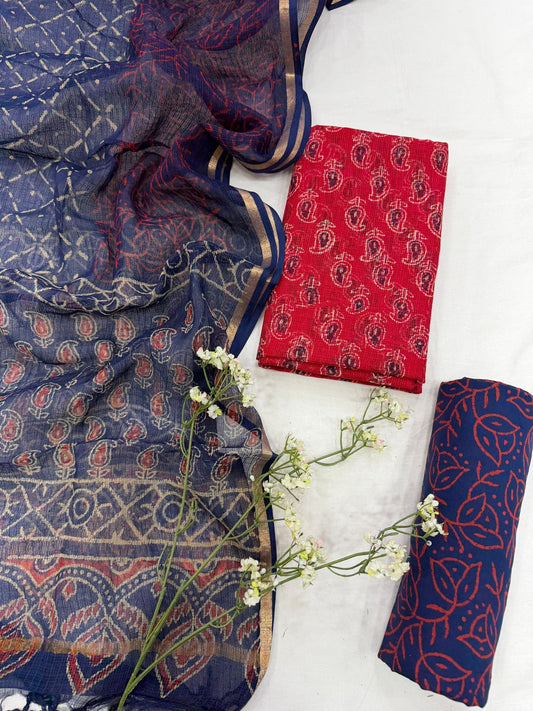 Hand BlockPrint Kota Doriya Dress Material