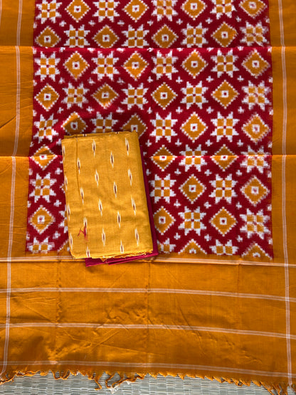 Telia Rumal Double Ikat Cotton Dress Material