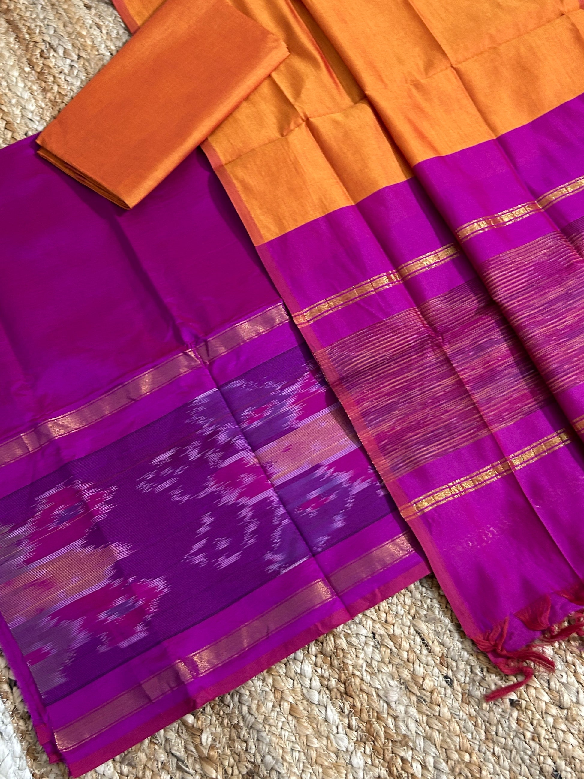 Ikat Cotton Silk Dress Material