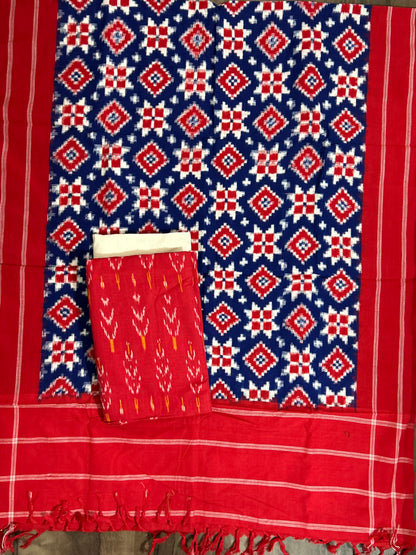 Telia Rumal Double Ikat Cotton Dress Material