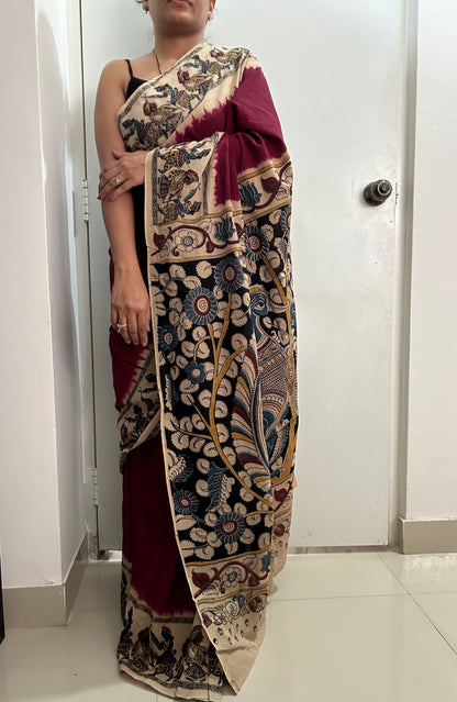 Kalamkari Cotton Saree with Blouse