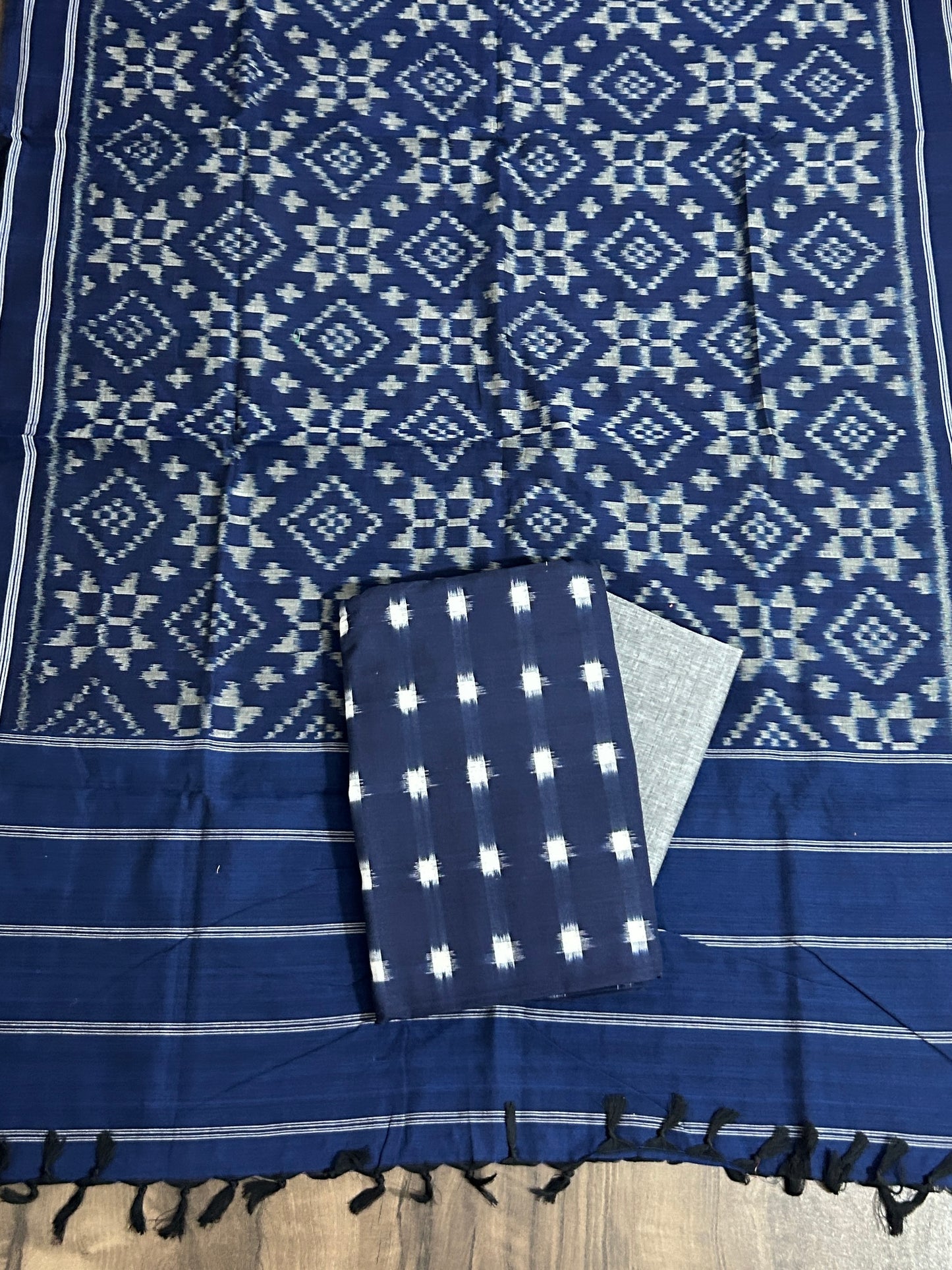 Telia Rumal Double Ikat Cotton Dress Material