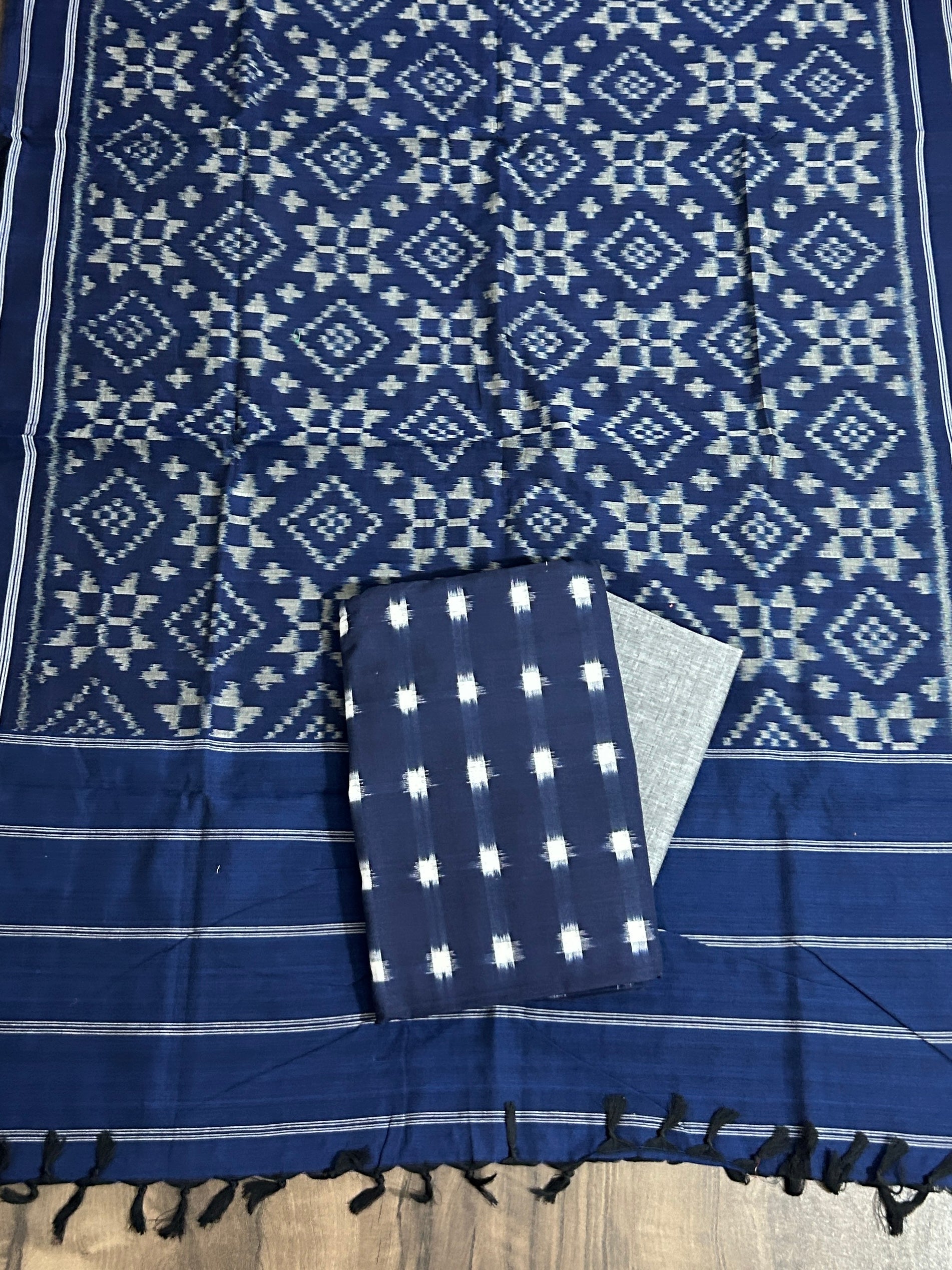 Telia Rumal Double Ikat Cotton Dress Material