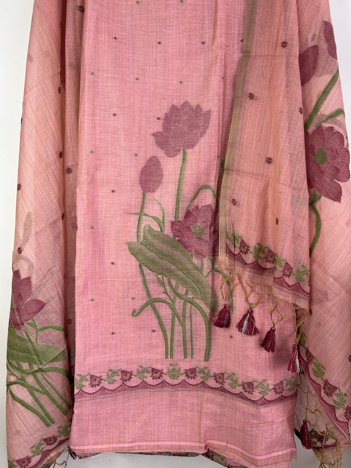 Assam Muga Silk Cotton Hand Woven Dress Material