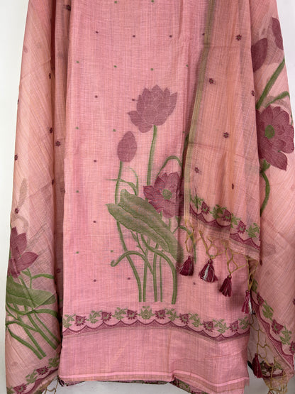 Assam Muga Silk Cotton Hand Woven Dress Material