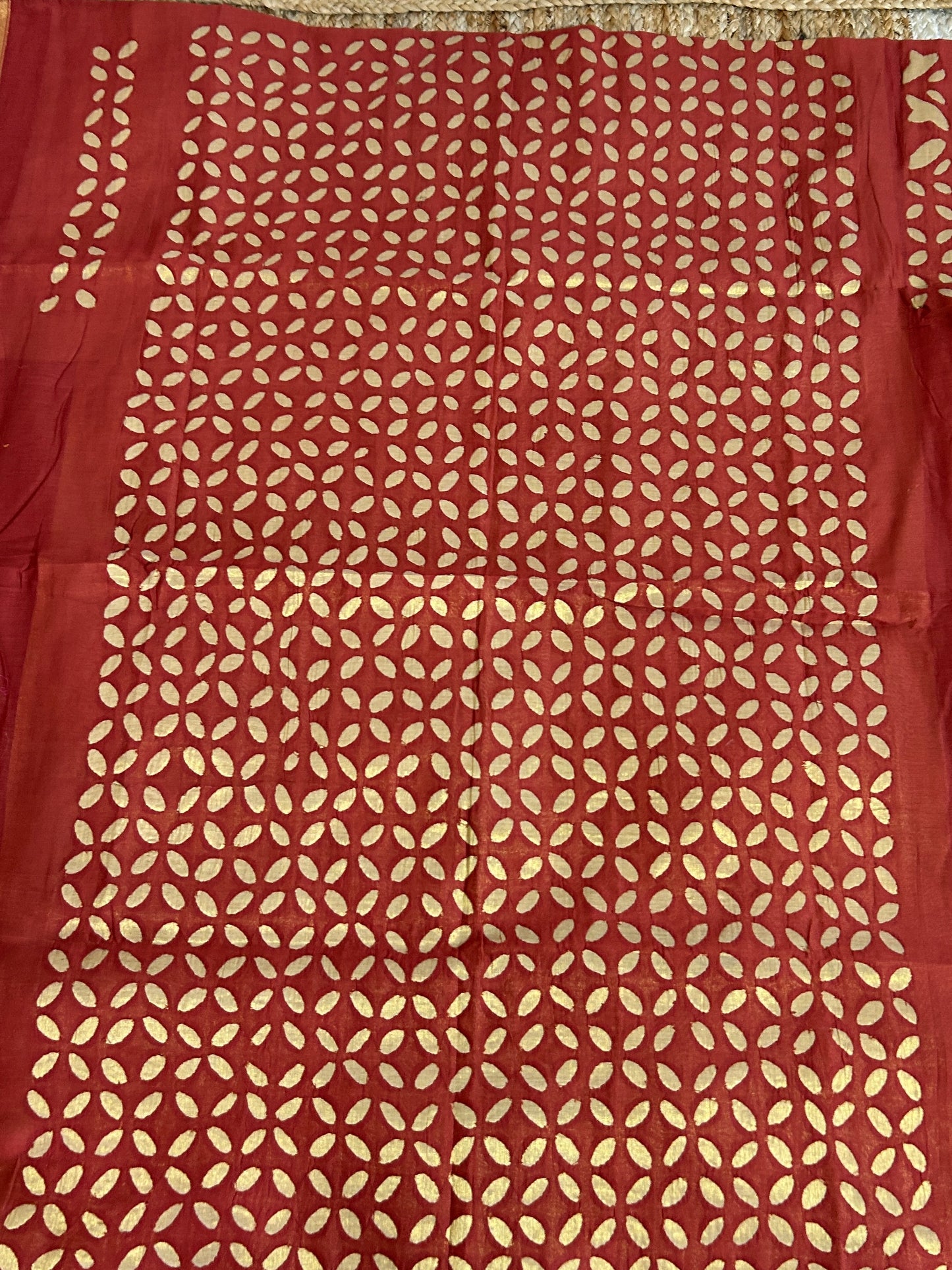 Appliqué Work Chanderi Silk Kurti Fabric