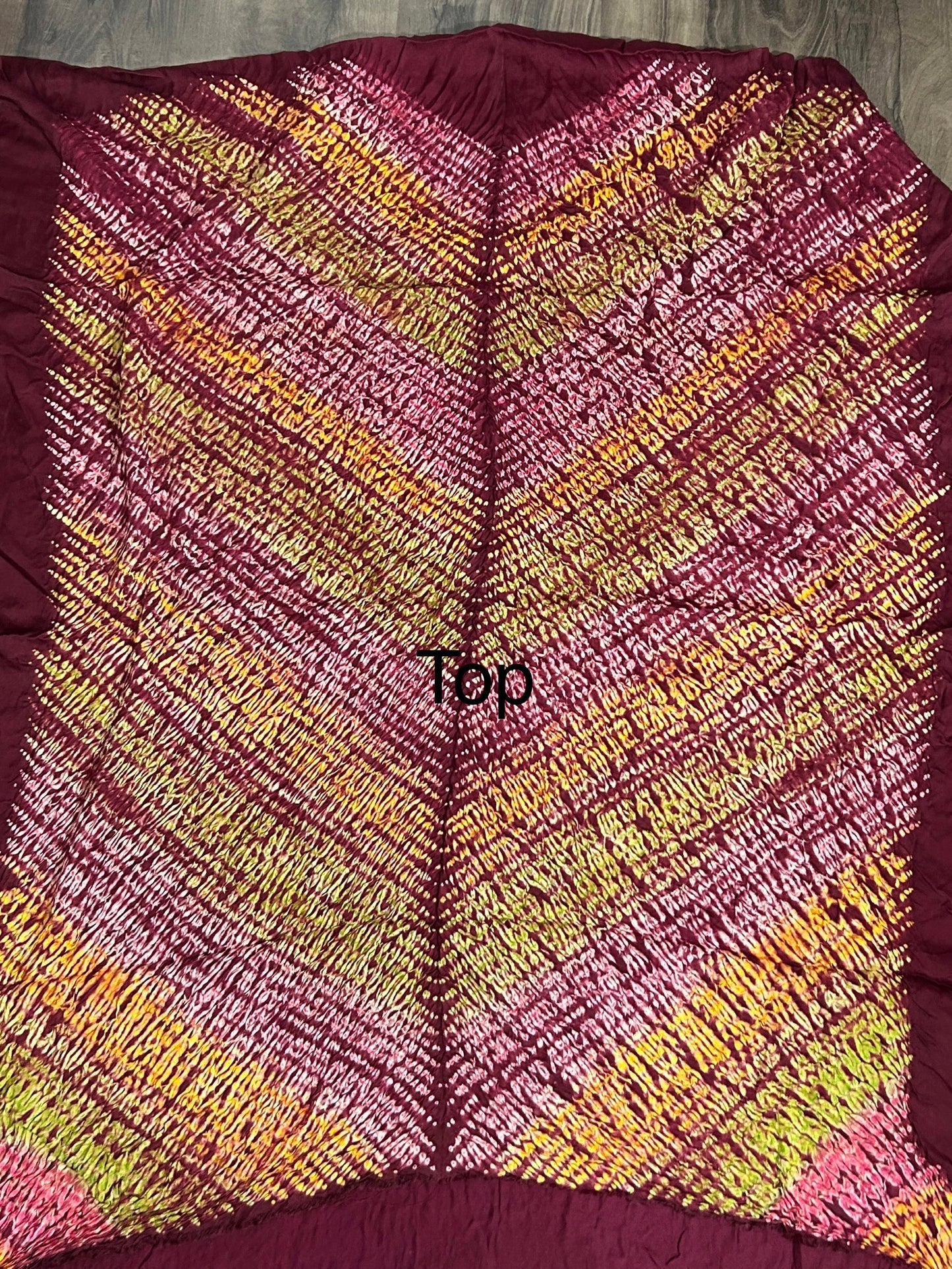 Maroon Multi Coloured Shibori Modal Silk Dress Material