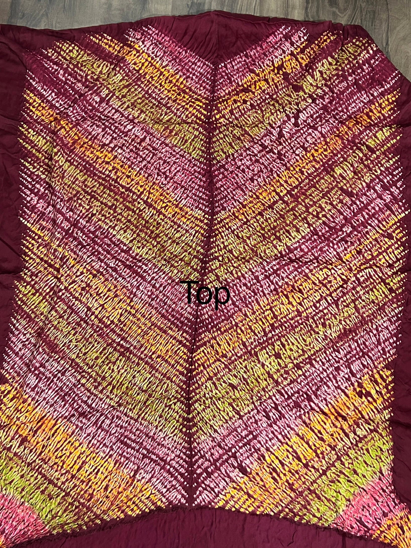 Maroon Multi Coloured Shibori Modal Silk Dress Material