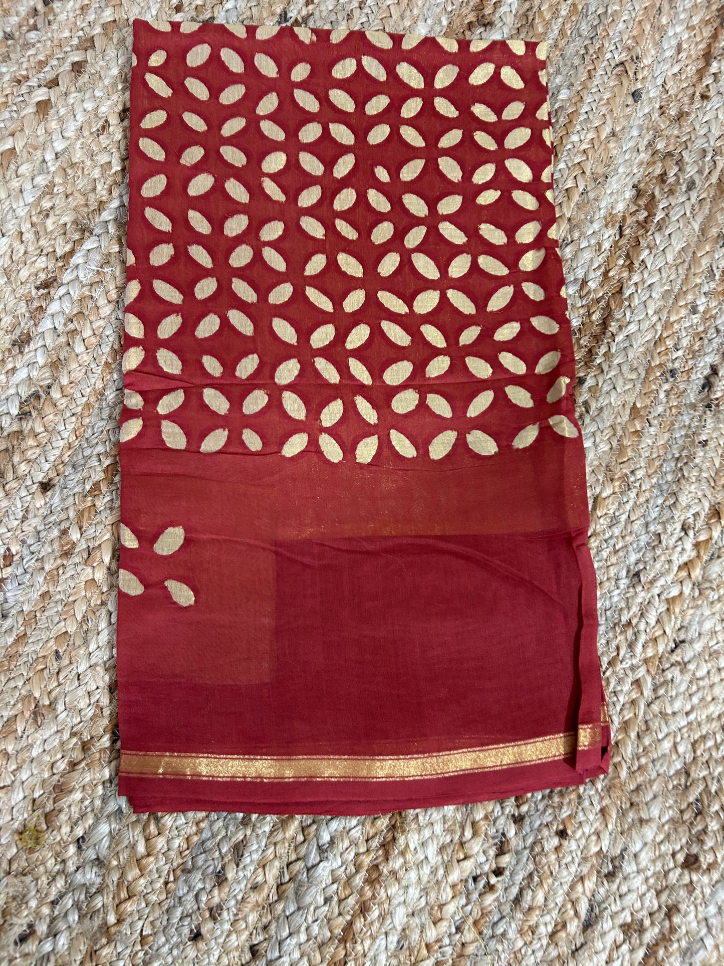 Appliqué Work Chanderi Silk Kurti Fabric