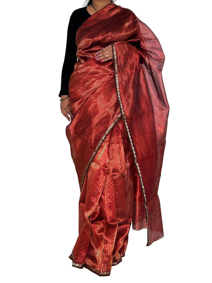 Chanderi Pure Silk Handloom Saree with Blouse
