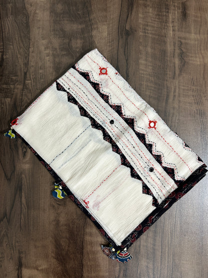 Appliqué and Mirror Work Cotton Dupatta