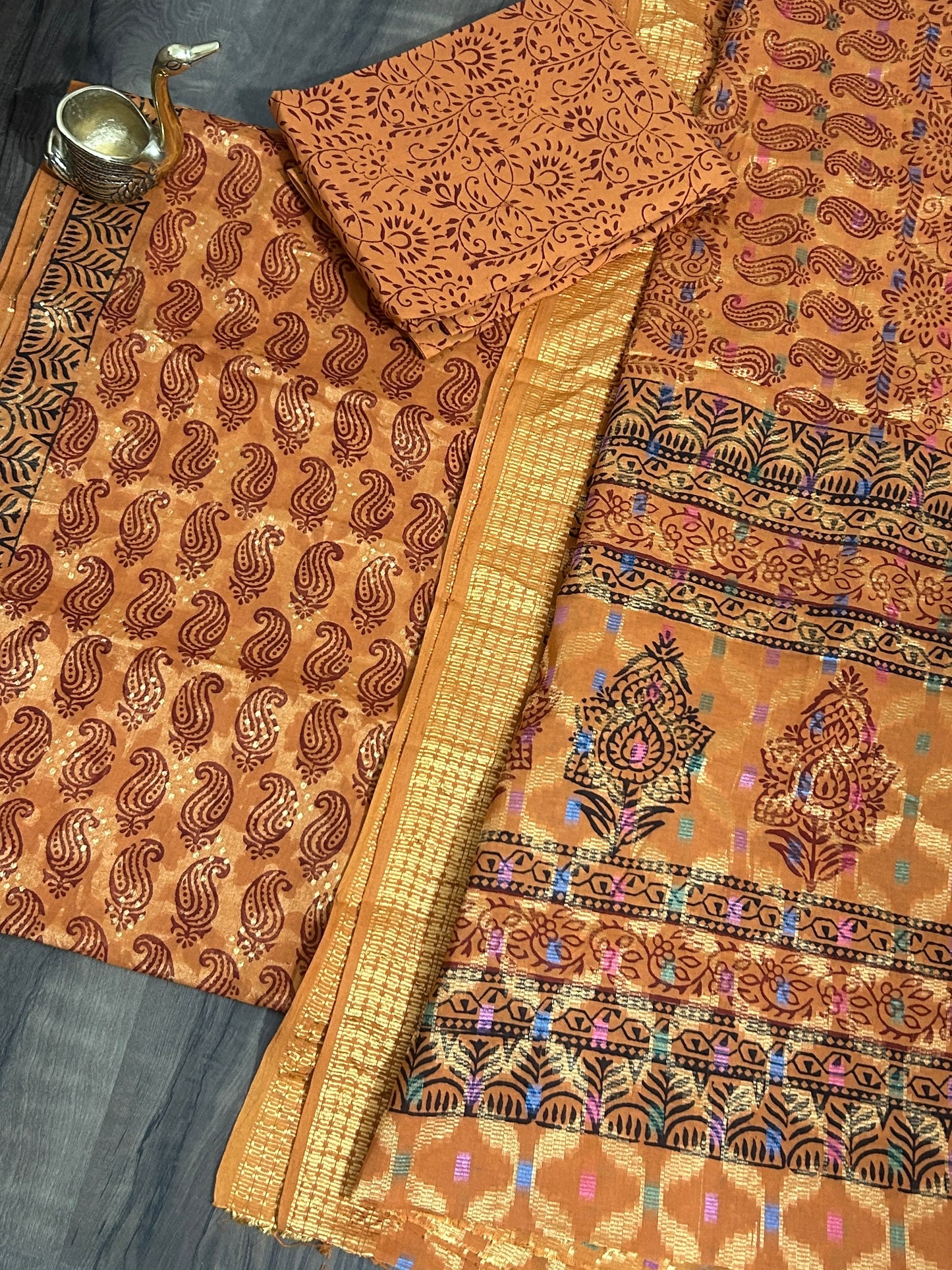 Bagh Print Cotton Dress Material