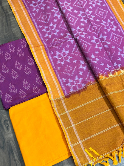 Telia Rumal Double Ikat Cotton Dress Material