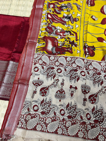 Mangalagiri Silk Dress Material with kanchi Border