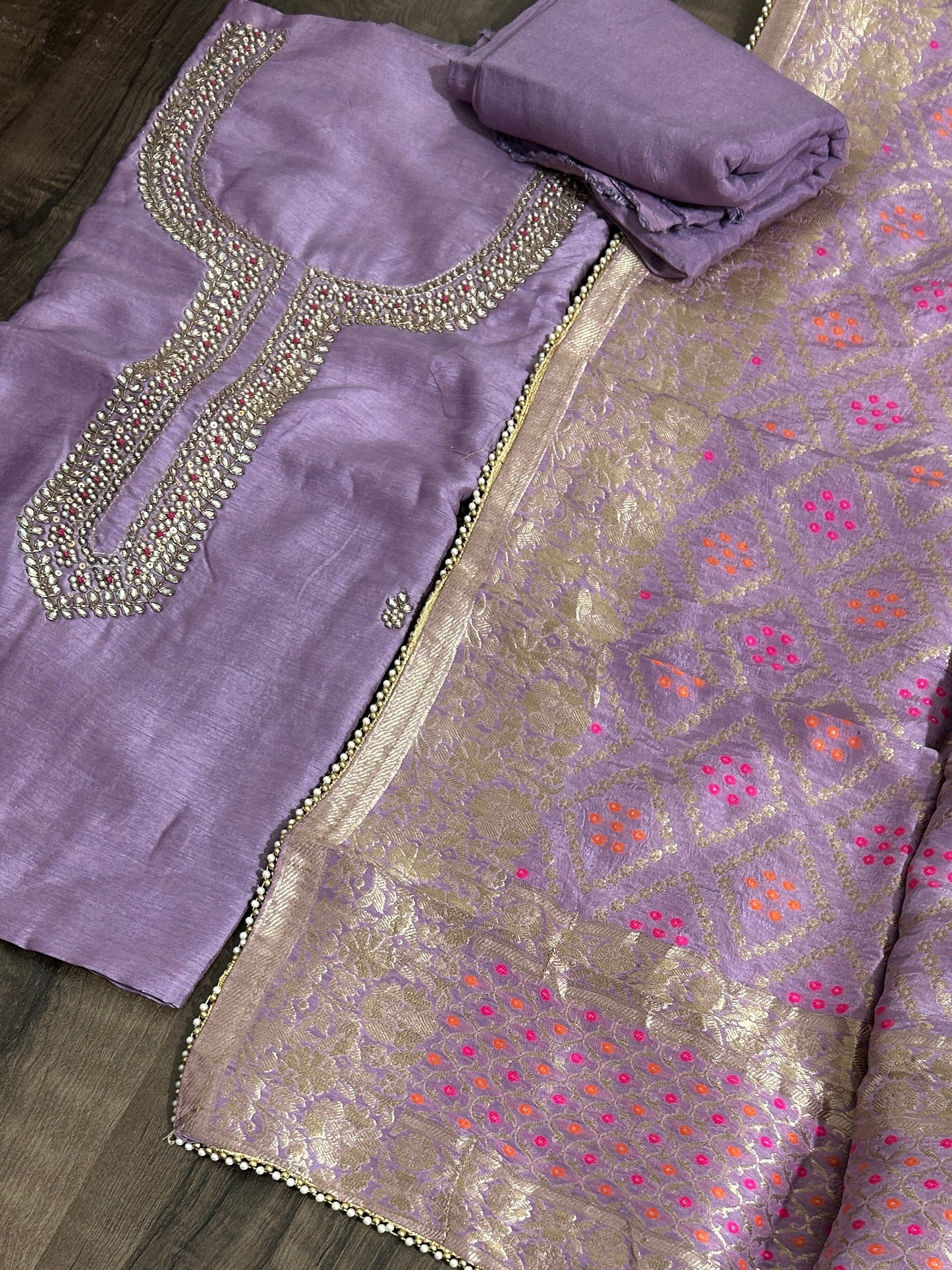 Khadi silk banarasi dress material