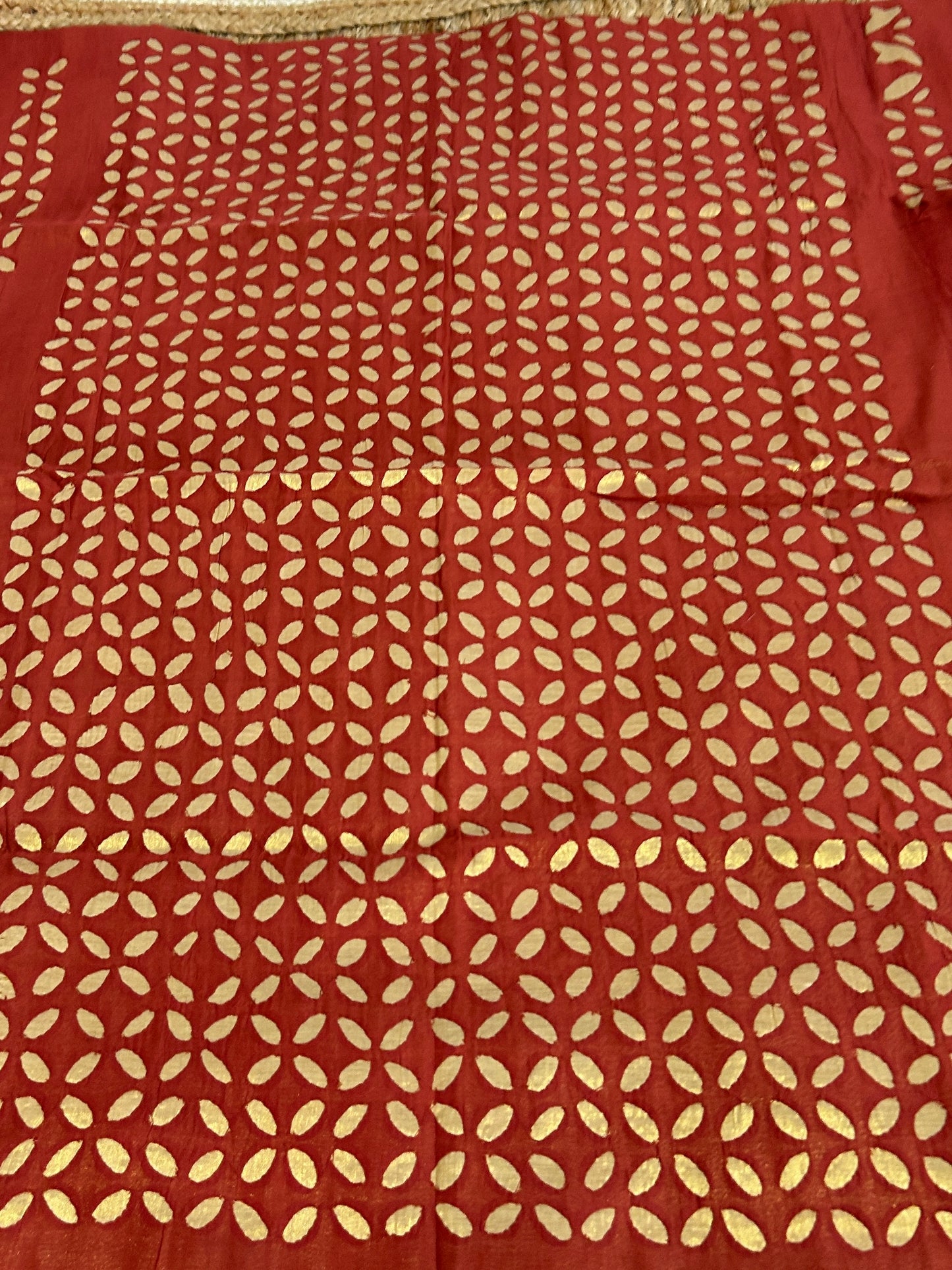 Appliqué Work Chanderi Silk Kurti Fabric