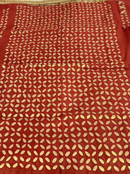 Appliqué Work Chanderi Silk Kurti Fabric
