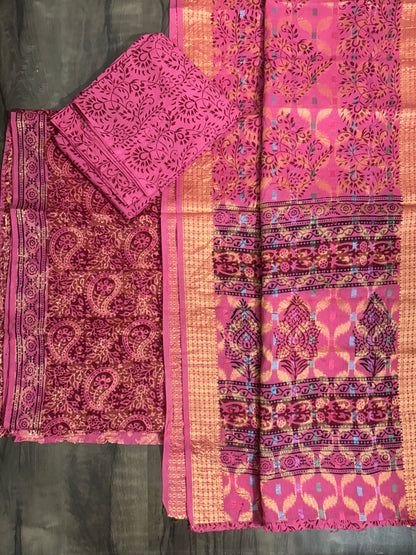 Bagh Print Cotton Dress Material