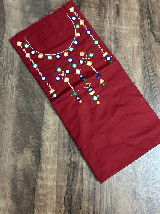 Cotton Mirror Work Unstitched Kurti