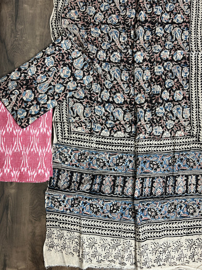 Ikat Kalamkari Cotton Dress Material