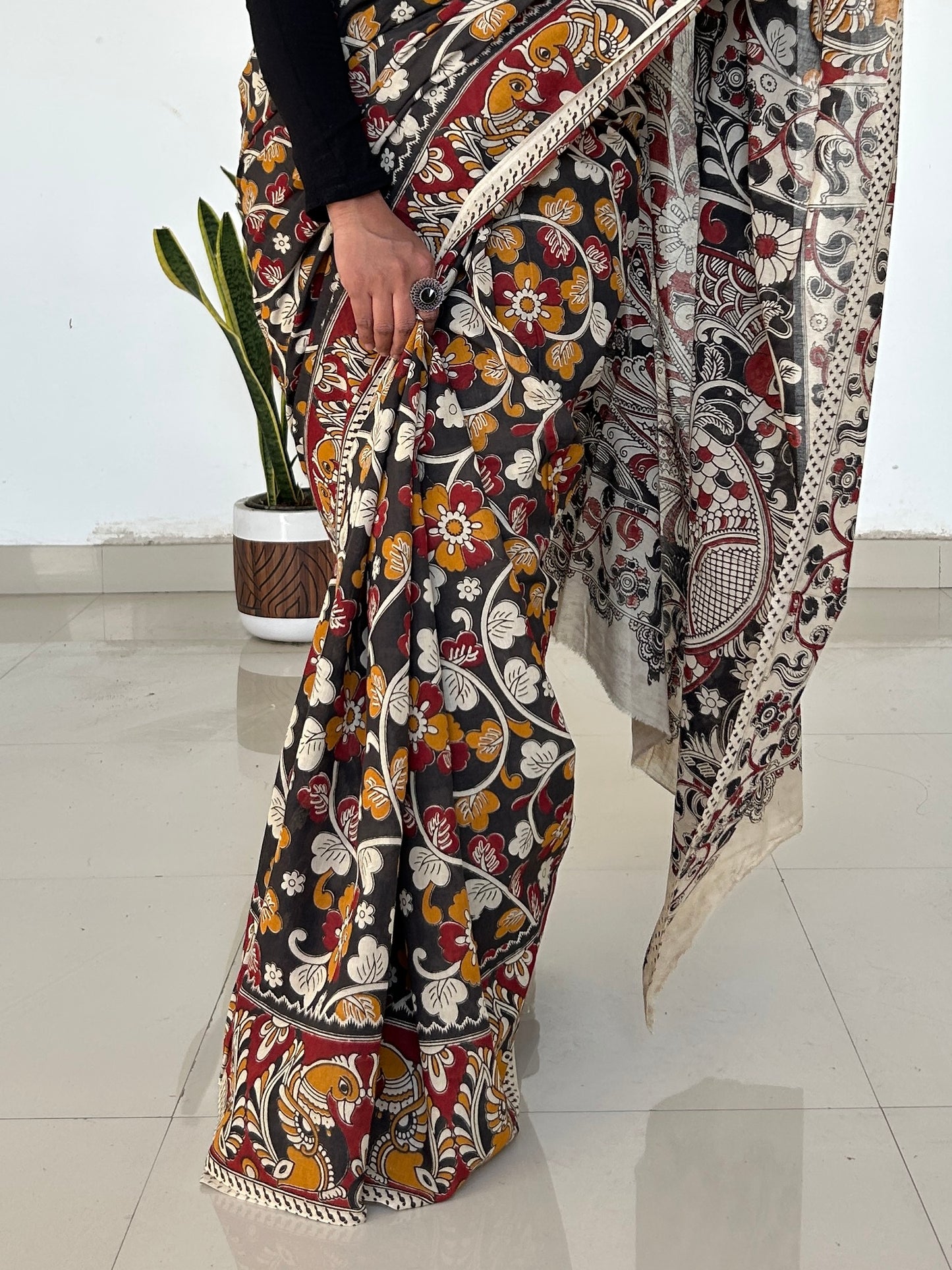 Kalamkari Cotton Saree with Blouse
