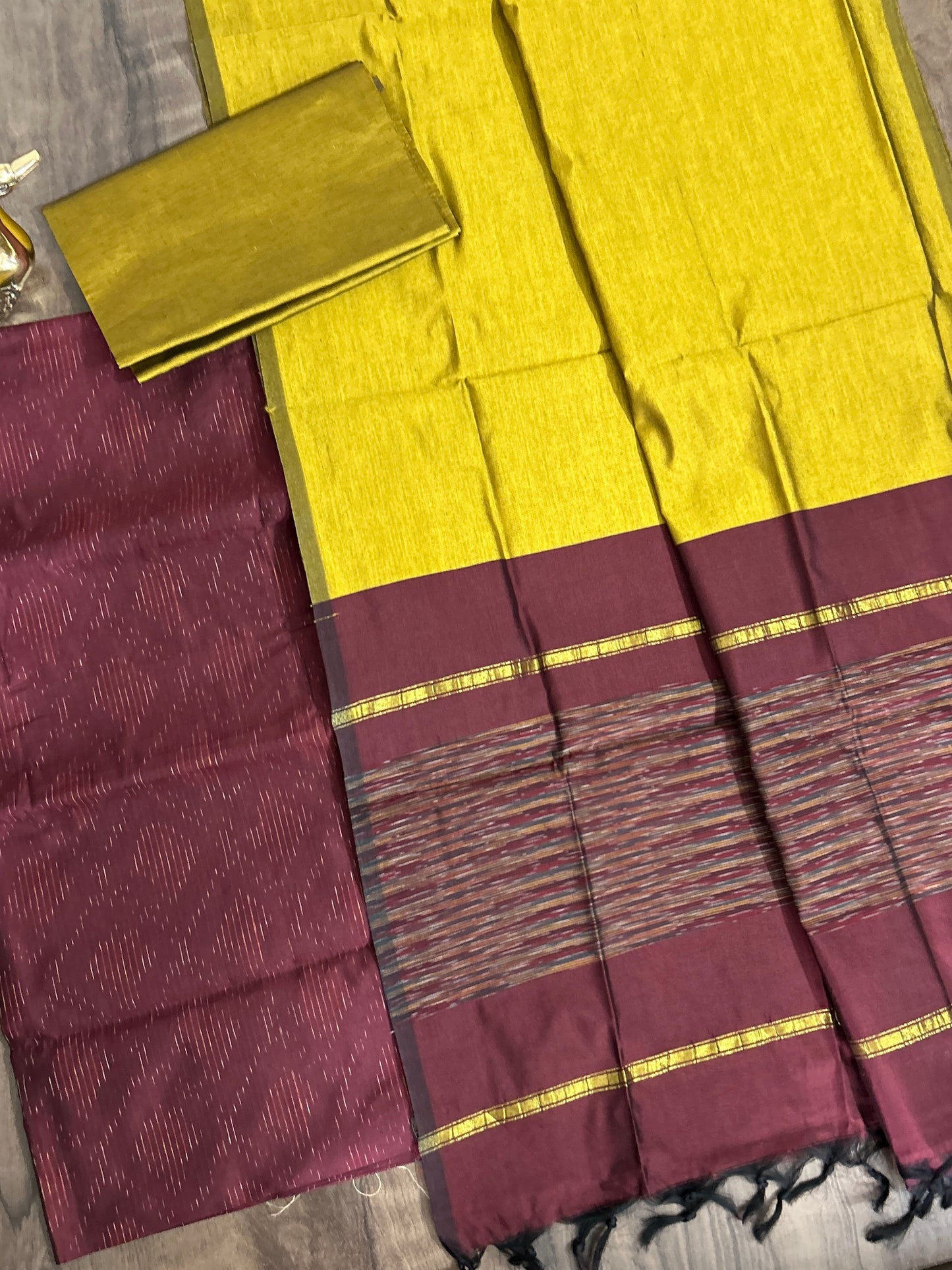 Ikat Cotton Silk Dress Material