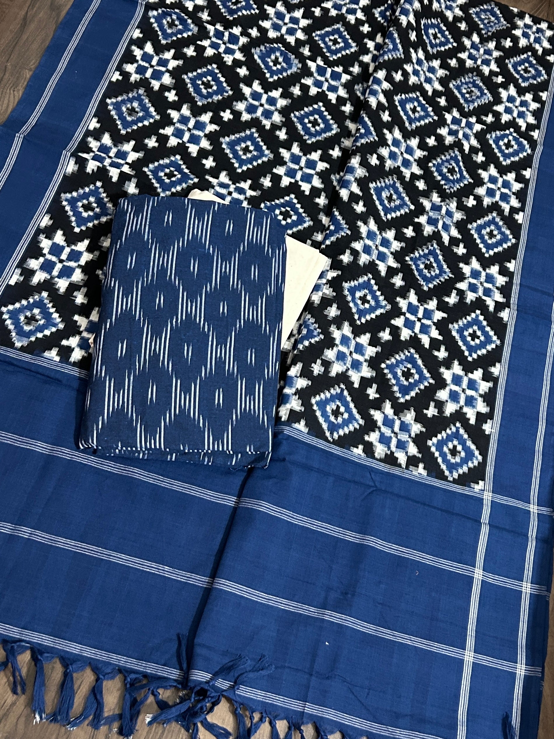 Telia Rumal Double Ikat Cotton Dress Material