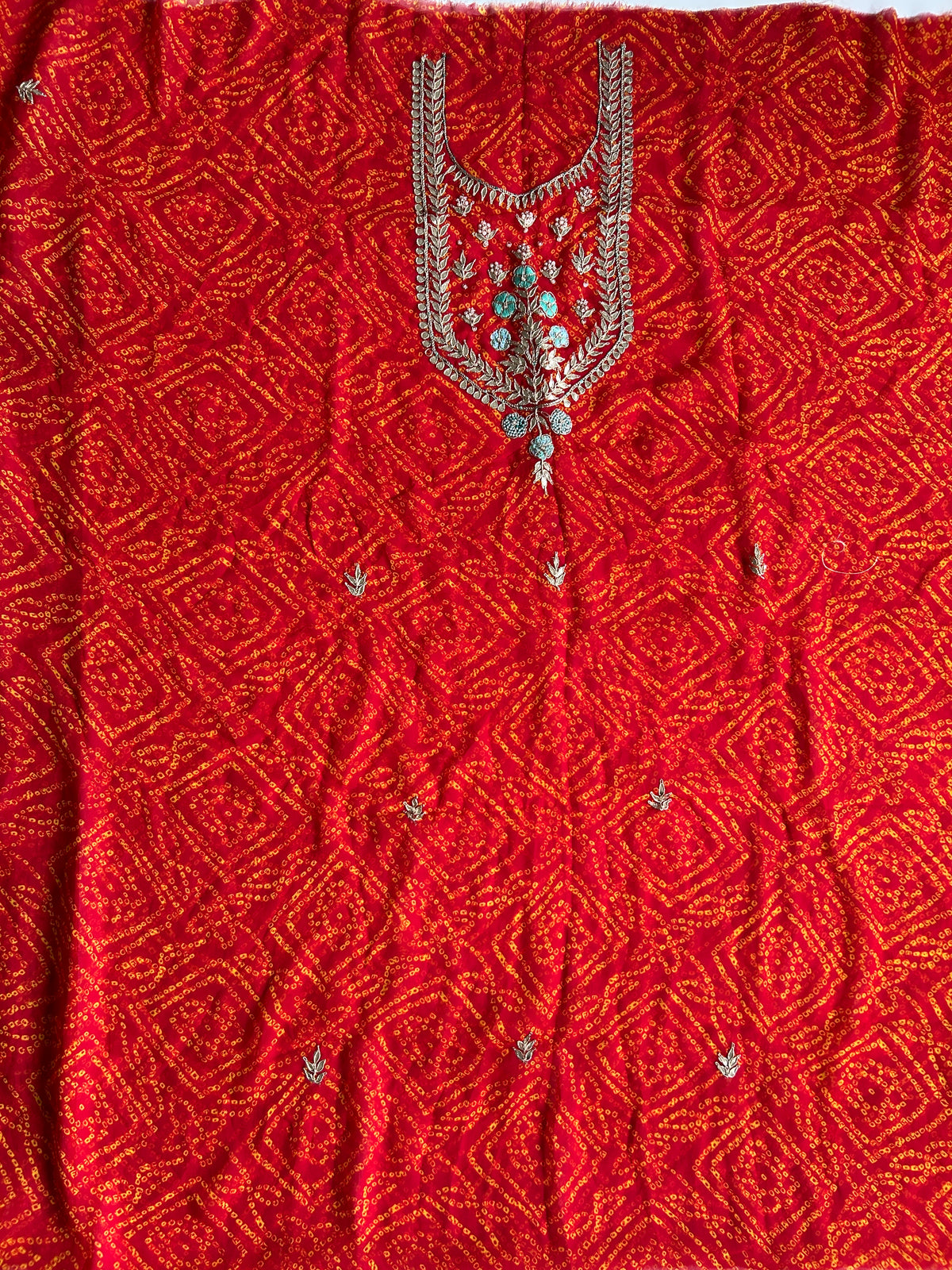 Georgette Kurti with Jardozi and Gotapatti Work