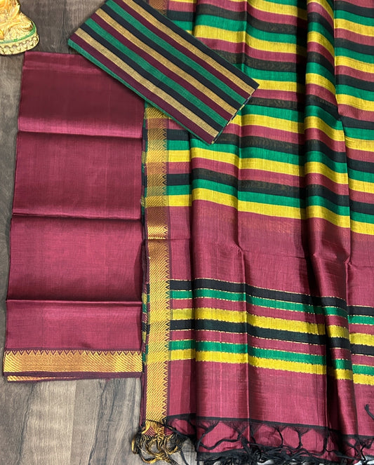 Mangalagiri Silk Cotton Dress Material