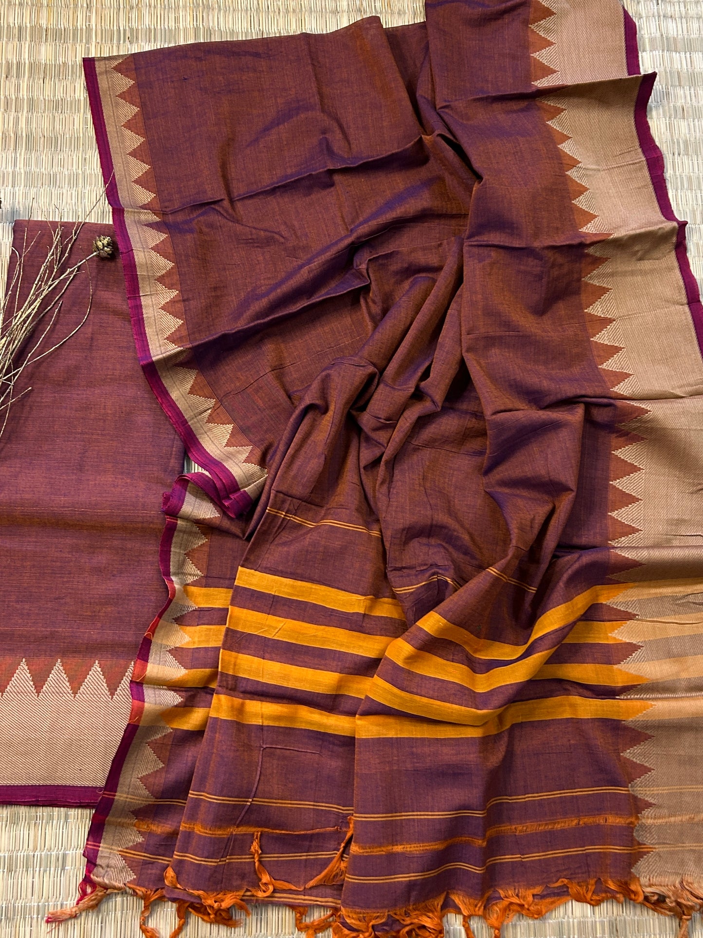 Narayanpeth Cotton Dress Material with Woven Border