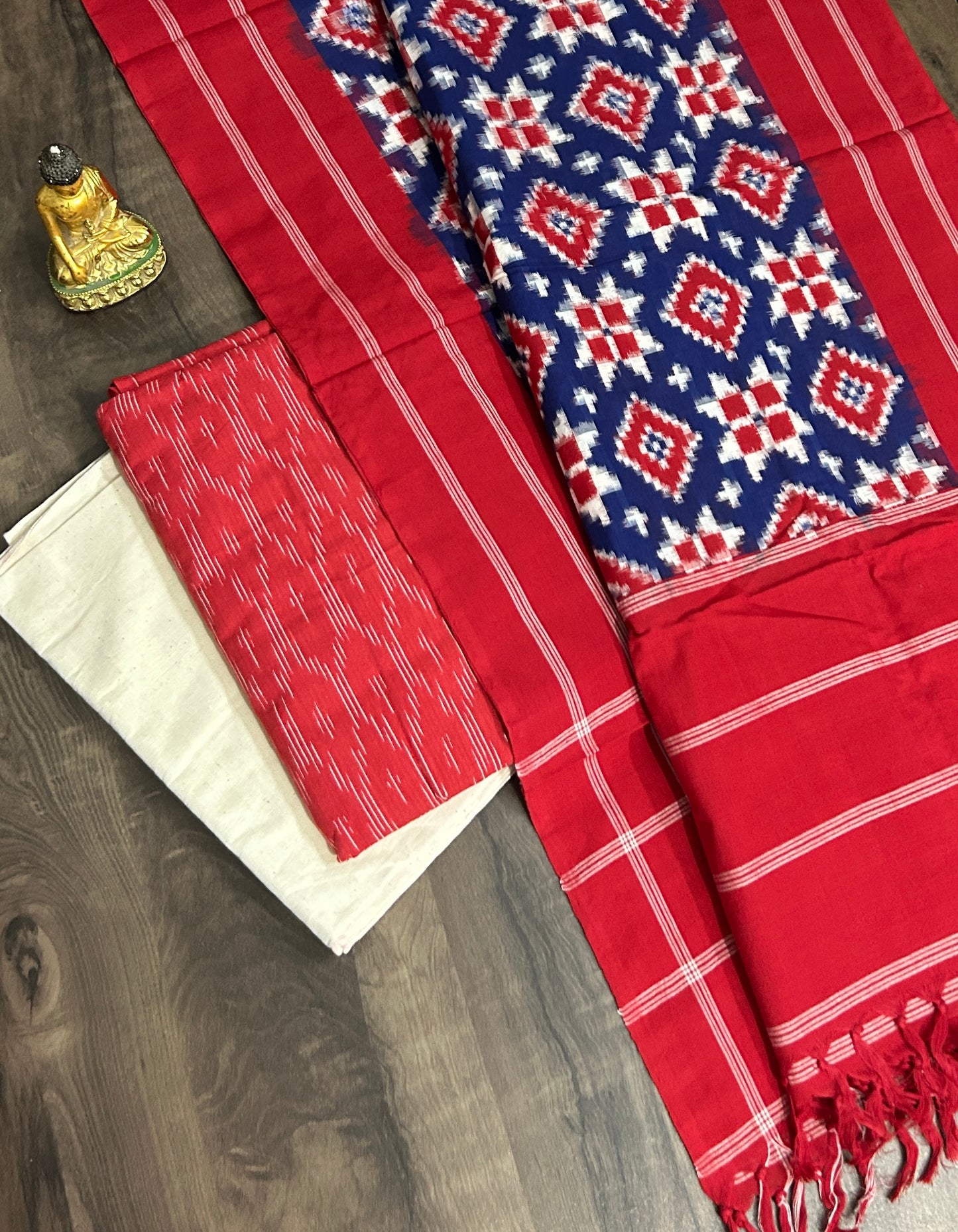 Telia Rumal Double Ikat Mercerised Cotton Dress Material