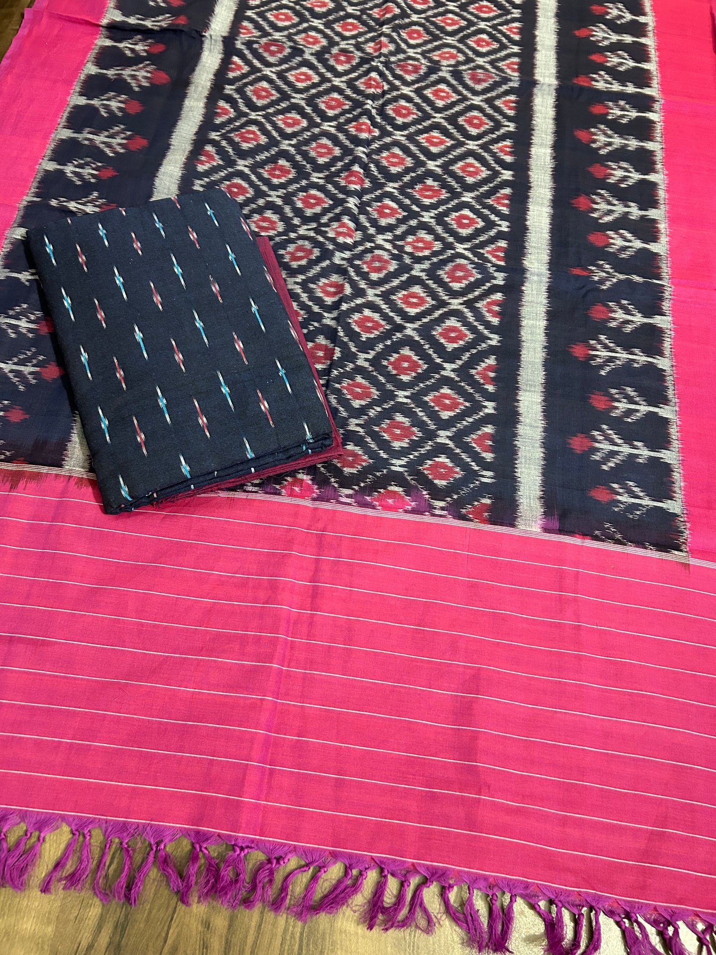 Double Ikat Cotton Dress Material