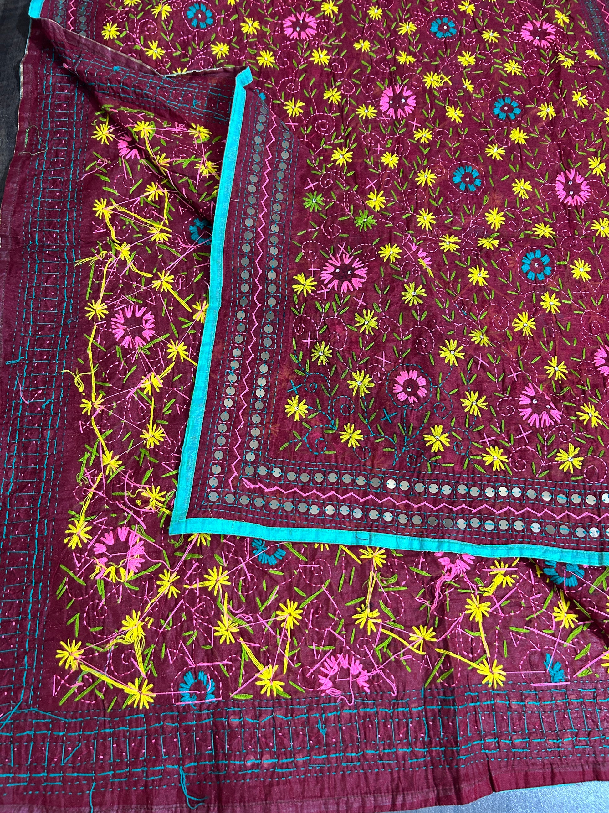 Phulkari Chanderi Dupatta