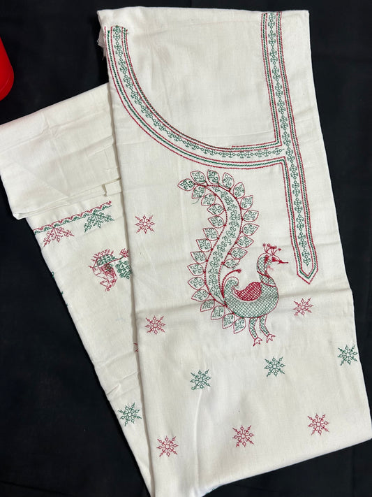 Kasuti Work Cotton Unstitched Kurti