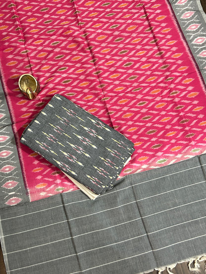 Double Ikat Cotton Dress Material