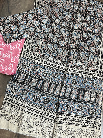 Ikat Kalamkari Cotton Dress Material