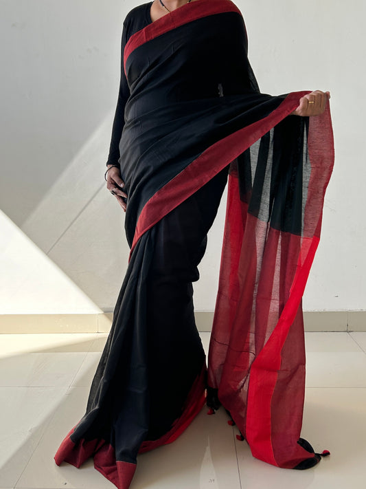 Soft Cotton Saree with Tassels on pallu *