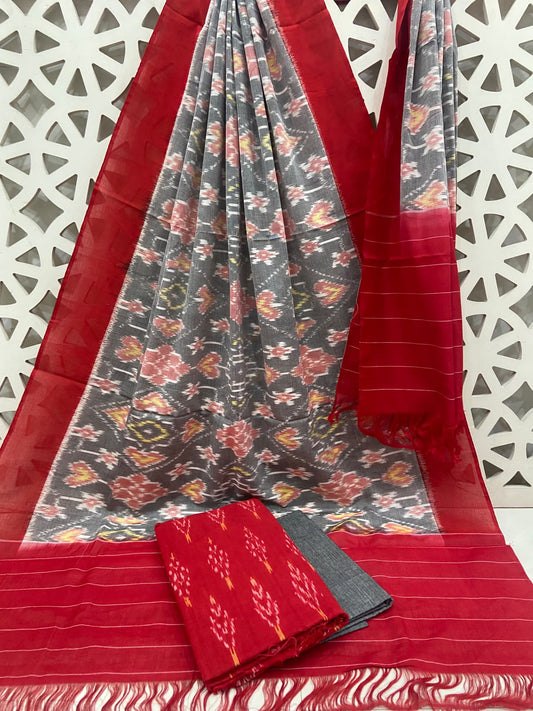 Double Ikat Cotton Dress Material