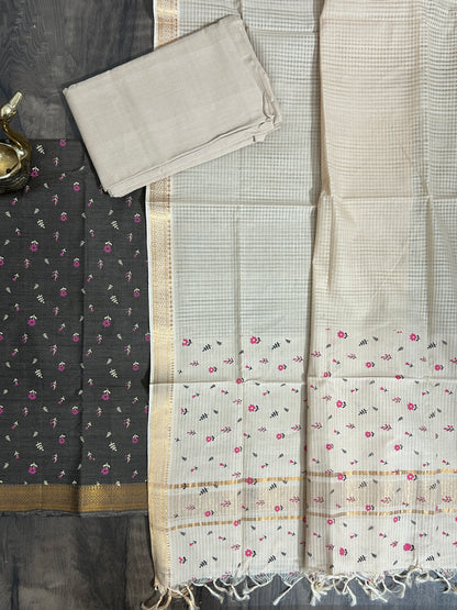 Mangalagiri Cotton Dress Material with zari border