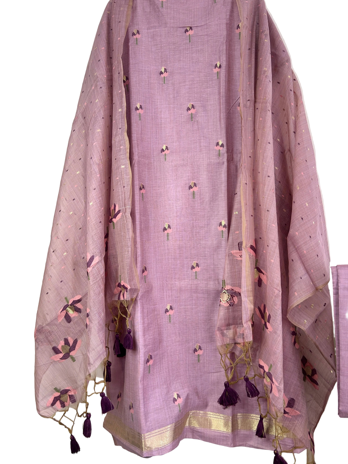 Assam Muga Cotton Hand Woven Dress Material