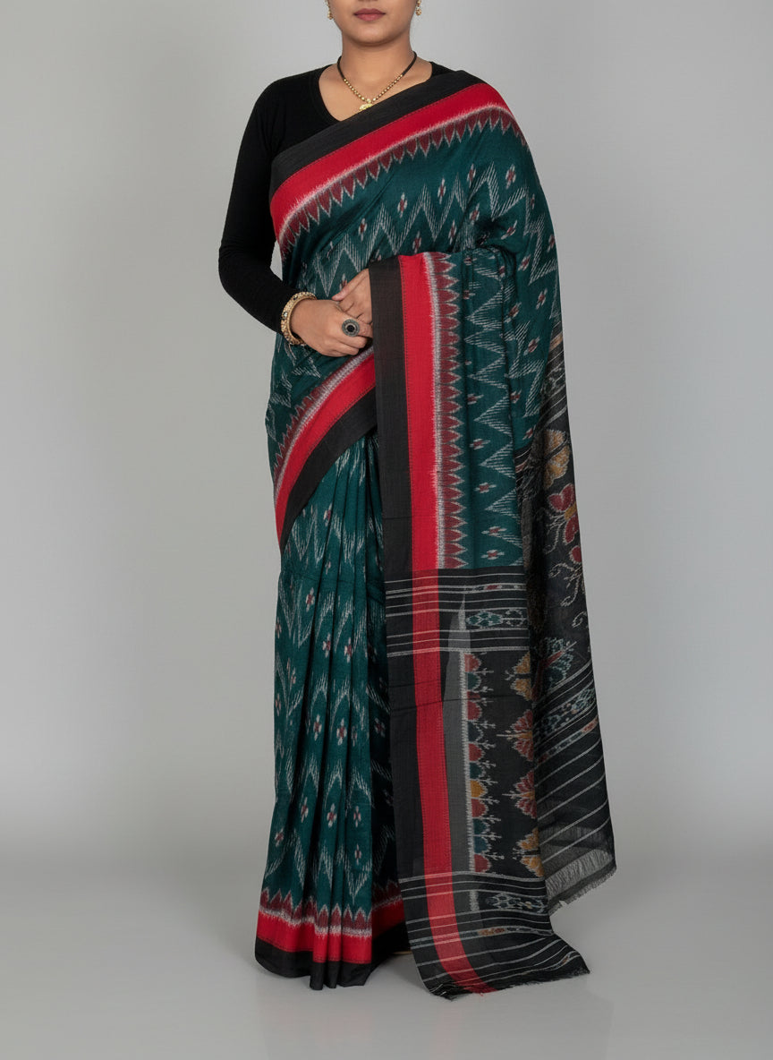Sambalpuri Ikat Mercerised Cotton Saree