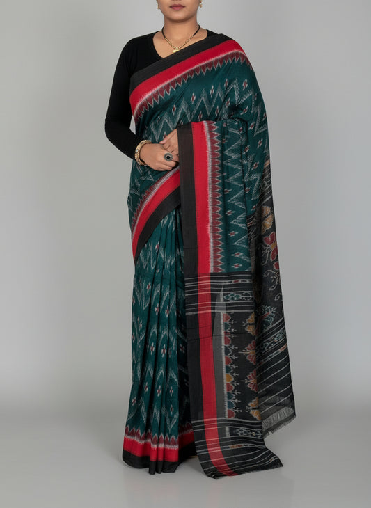 Sambalpuri Ikat Mercerised Cotton Saree