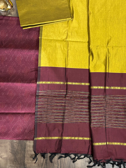 Ikat Cotton Silk Dress Material