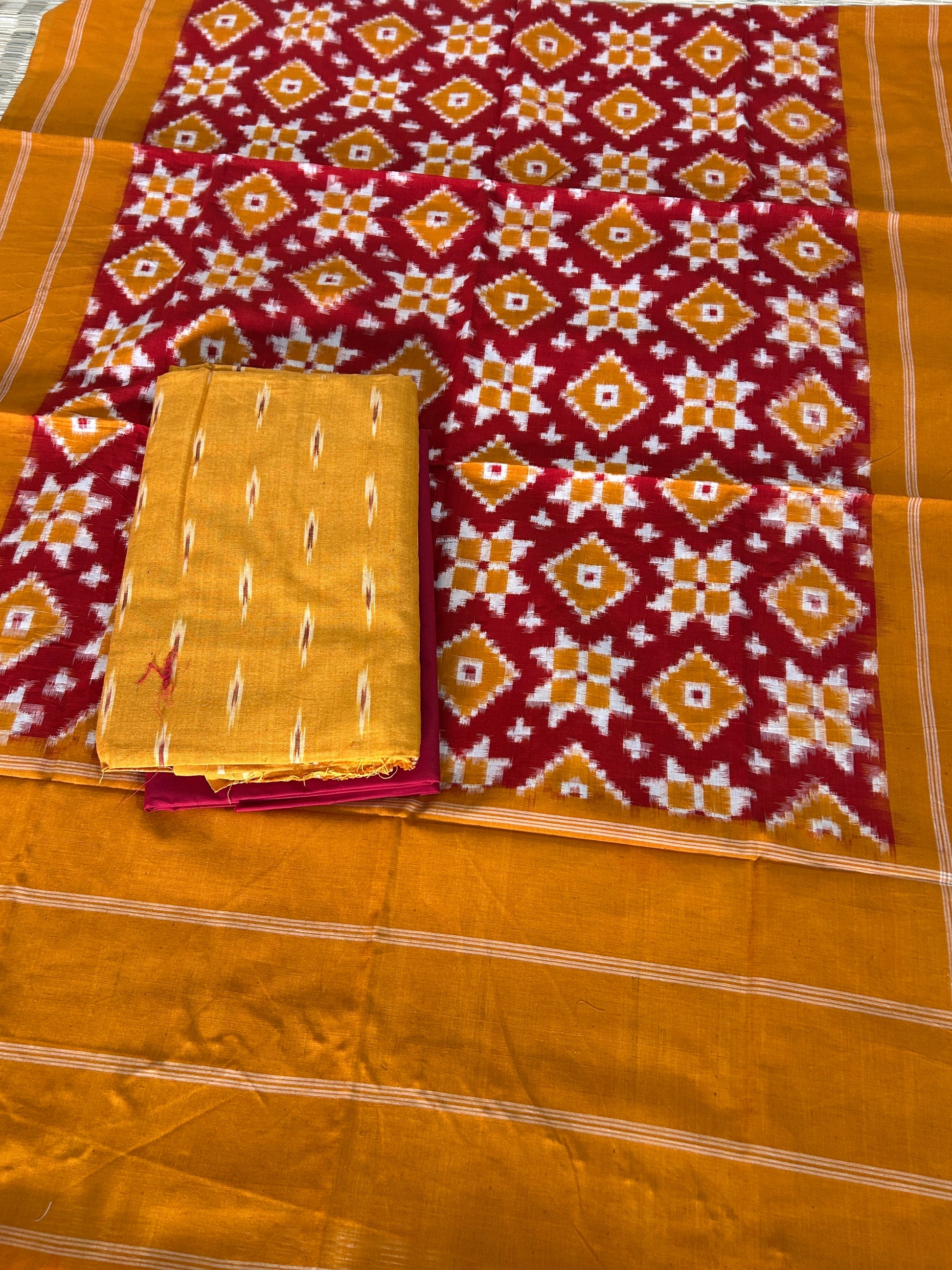 Telia Rumal Double Ikat Cotton Dress Material